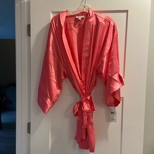 In Bloom Coral Satin Robe